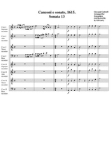 Sonata No 13 A8 1615 Arrangement For 8 Recorders
