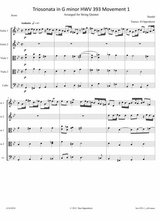 Handel Triosonata In G Minor Hwv 393 Movement 1 Arranged For 2 Viola Quintet