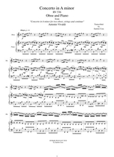 Vivaldi Concerto In A Minor Rv 536 For Oboe And Piano