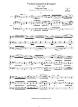 Bach Violin Concerto In E Major Bwv1042 For Violin And Piano