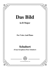 Schubert Das Bild In B Major Op 165 No 3 For Voice And Piano