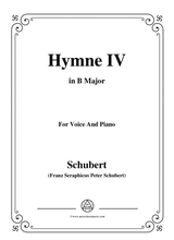 Schubert Hymne Hymn Iv D 662 In B Major For Voice Piano