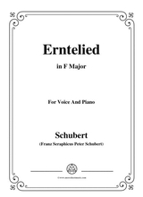Schubert Erntelied In F Major For Voice Piano