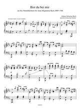 Js Bach Bist Du Bei Mir Arrangment Transcription For Piano By Jaap Eilander