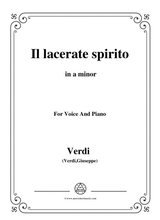 Verdi Il Lacerate Spirito A Te L Estremo Addio In A Minor For Voice And Piano