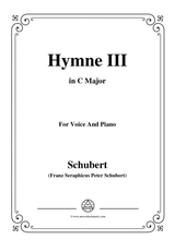 Schubert Hymne Hymn Iii D 661 In C Major For Voice Piano