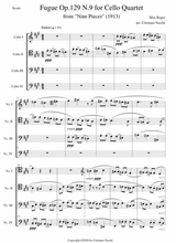 Fugue Op 129 N 9 For Cello Quartet