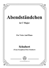Schubert Abendstndchen In C Major For Voice Piano