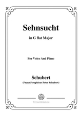 Schubert Sehnsucht D 52 In G Flat Major For Voice And Piano