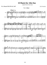Twelve Duets For Alto Sax