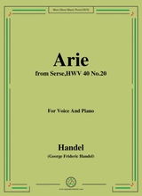 Handel Arie From Serse Hwv 40 No 20 For Voice Piano