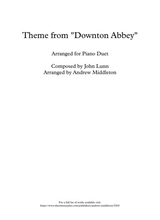Downton Abbey Theme Arranged For Piano Duet