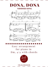 Dona Dona Easy Piano Arrangement Of Yiddish Song