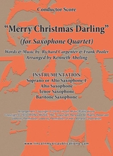 Merry Christmas Darling For Saxophone Quartet SATB Or Aatb