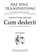 Cum Dederit Transposed To G Minor