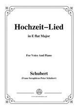 Schubert Hochzeit Lied In E Flat Major For Voice Piano