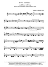 Love Yourself Lead Sheet In C Key French Horn Solo