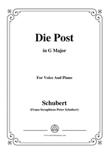 Schubert Die Post From Winterreise Op 89 D 911 No 13 In G Major For Voice Piano