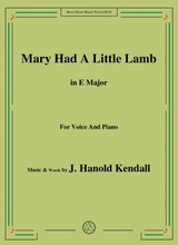 J Hanold Kendall Mary Had A Little Lamb In E Major For Voice Piano
