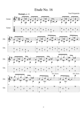 Etude No 16 For Guitar By Neal Fitzpatrick Tablature Edition