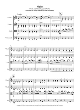 Hello By Lionel Richie For String Quartet Score And Parts