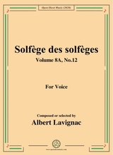 Lavignac Solfge Des Solfges Volume 8a No 12 For Voice