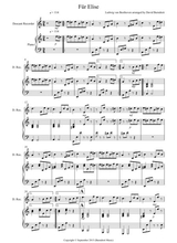 Fur Elise For Descant Recorder And Piano