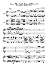 Sheep May Safely Graze Piano Duet By Js Bach