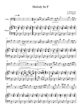 Melody In F Anton Rubinstein For Cello Piano