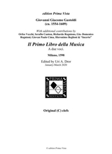 Giovanni Giacomo Gatoldi Others Il Primo Libro For 2 Instruments Original Clefs