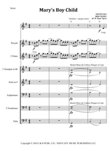 Marys Boy Child For Solo Or Unison Voices Chords Piccolo Flutes And Brass Choir