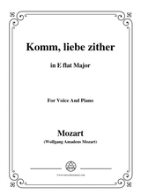 Mozart Komm Liebe Zither In E Flat Major For Voice And Piano