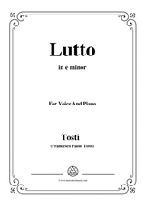 Tosti Lutto In E Minor For Voice And Piano