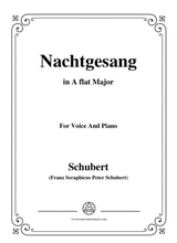 Schubert Nachtgesang In A Flat Major For Voice Piano
