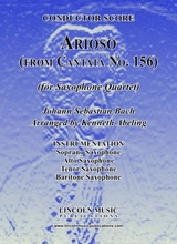 Arioso From Cantata No 156 For Saxophone Quartet SATB