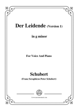 Schubert Der Leidende The Sufferer Version 1 D 432 In G Minor For Voice Piano