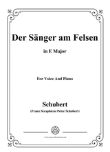 Schubert Der Snger Am Felsen In E Major For Voice Piano
