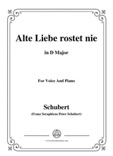 Schubert Alte Liebe Rostet Nie In D Major For Voice And Piano