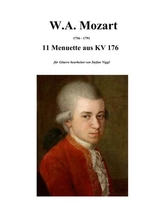 W A Mozart 11 Menuets From Kv 176 For Guitar Solo