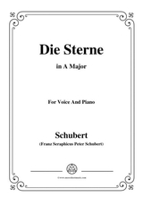 Schubert Die Sterne In A Major For Voice Piano