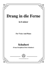 Schubert Drang In Die Ferne Op 71 In B Minor For Voice Piano