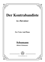 Schumann Der Kontrabandiste In E Flat Minor For Voice And Piano