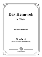 Schubert Das Heimweh In F Major For Voice Piano