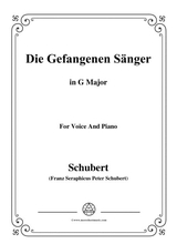 Schubert Die Gefangenen Snger In G Major For Voice Piano
