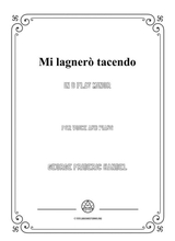 Handel Mi Lagner Tacendo In B Flat Minor For Voice And Piano