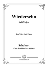 Schubert Wiedersehn In B Major For Voice And Piano