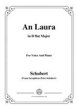 Schubert An Laura In D Flat Major For Voice Piano