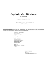 Carson Cooman Capriccio After Dickinson 2010 For Solo Oboe