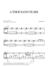A Thousand Years Piano Solo Intermediate C Major