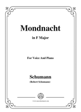 Schumann Mondnacht In F Major For Voice And Piano